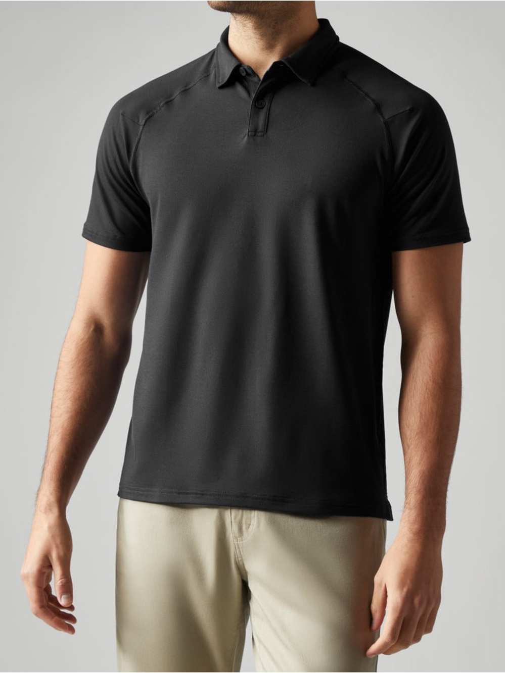 RHONE Mens Delta Pique Polo Shirt in Black Size Large